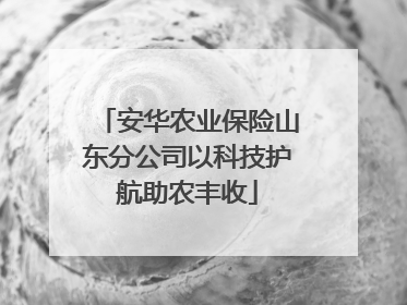 安华农业保险山东分公司以科技护航助农丰收