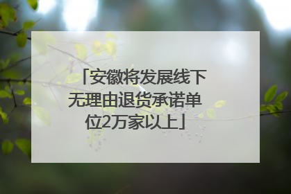 安徽将发展线下无理由退货承诺单位2万家以上