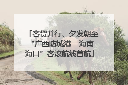 客货并行、夕发朝至 “广西防城港—海南海口”客滚航线首航