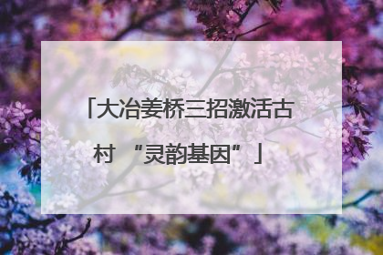 大冶姜桥三招激活古村 “灵韵基因”