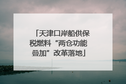 天津口岸船供保税燃料“两仓功能叠加”改革落地