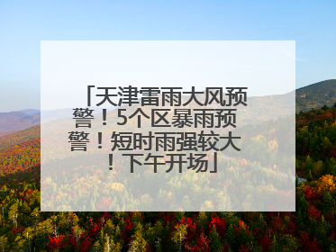 天津雷雨大风预警！5个区暴雨预警！短时雨强较大！下午开场