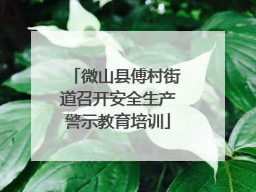 微山县傅村街道召开安全生产警示教育培训