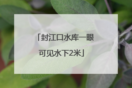 封江口水库一眼可见水下2米