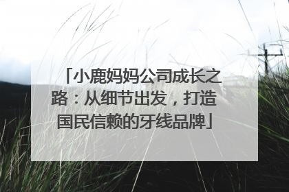 小鹿妈妈公司成长之路：从细节出发，打造国民信赖的牙线品牌