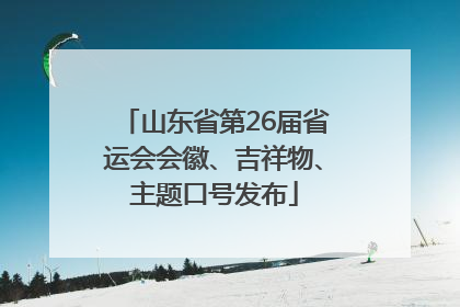 山东省第26届省运会会徽、吉祥物、主题口号发布