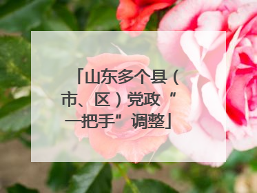 山东多个县（市、区）党政“一把手”调整