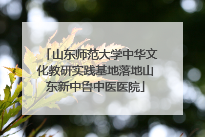 山东师范大学中华文化教研实践基地落地山东新中鲁中医医院