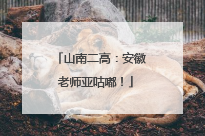 山南二高：安徽老师亚咕嘟！