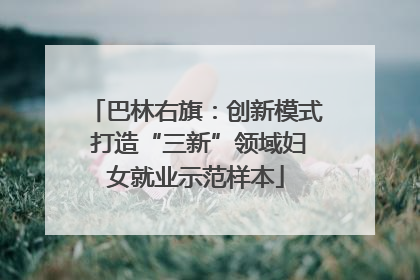 巴林右旗：创新模式 打造“三新”领域妇女就业示范样本