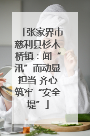 张家界市慈利县杉木桥镇：闻“汛”而动显担当 齐心筑牢“安全堤”