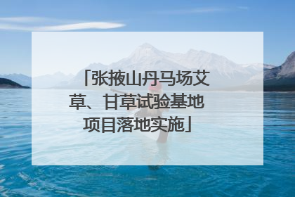 张掖山丹马场艾草、甘草试验基地项目落地实施