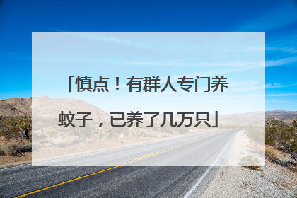 慎点！有群人专门养蚊子，已养了几万只