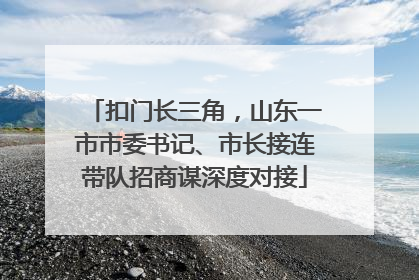 扣门长三角，山东一市市委书记、市长接连带队招商谋深度对接