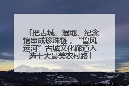 把古城、湿地、纪念馆串成珍珠链，“鲁风运河”古城文化廊道入选十大最美农村路