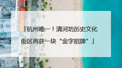杭州唯一！清河坊历史文化街区再获一块“金字招牌”