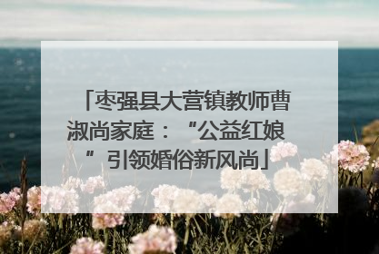 枣强县大营镇教师曹淑尚家庭：“公益红娘”引领婚俗新风尚