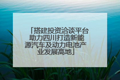 搭建投资洽谈平台 助力四川打造新能源汽车及动力电池产业发展高地
