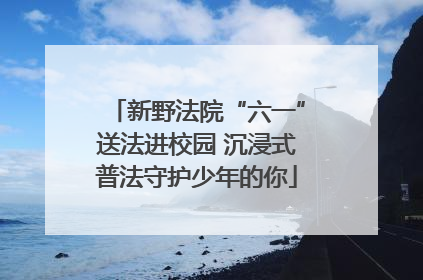 新野法院“六一”送法进校园 沉浸式普法守护少年的你