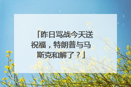 昨日骂战今天送祝福，特朗普与马斯克和解了？