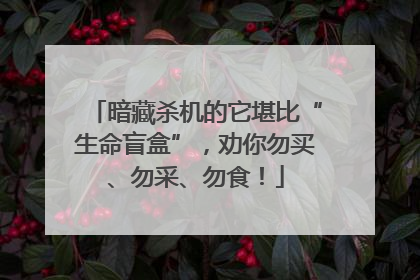 暗藏杀机的它堪比“生命盲盒”，劝你勿买、勿采、勿食！