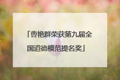 曹艳群荣获第九届全国道德模范提名奖