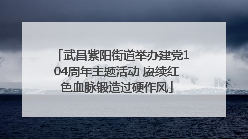 武昌紫阳街道举办建党104周年主题活动 赓续红色血脉锻造过硬作风