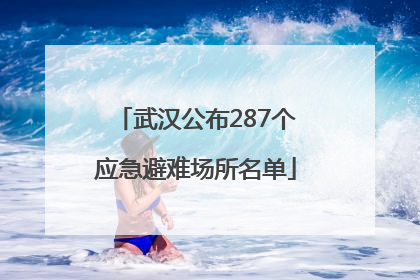 武汉公布287个应急避难场所名单