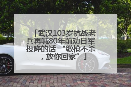 武汉103岁抗战老兵再喊80年前劝日军投降的话 “缴枪不杀，放你回家”