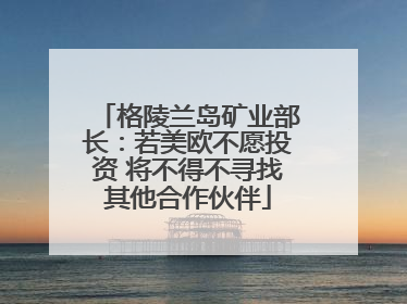 格陵兰岛矿业部长：若美欧不愿投资 将不得不寻找其他合作伙伴