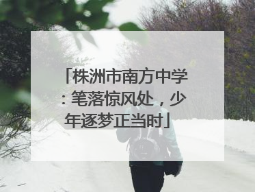 株洲市南方中学：笔落惊风处，少年逐梦正当时