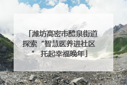 潍坊高密市醴泉街道探索“智慧医养进社区” 托起幸福晚年