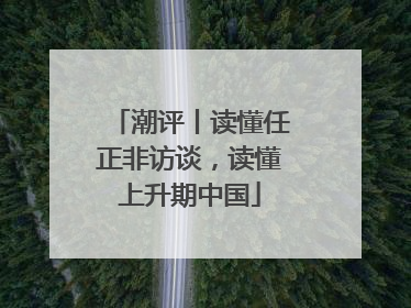 潮评丨读懂任正非访谈，读懂上升期中国