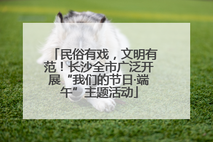 民俗有戏，文明有范！长沙全市广泛开展“我们的节日·端午”主题活动