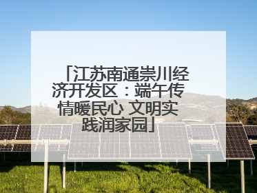 江苏南通崇川经济开发区：端午传情暖民心 文明实践润家园