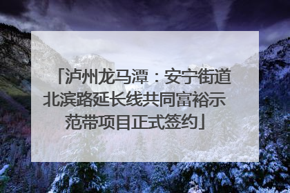 泸州龙马潭：安宁街道北滨路延长线共同富裕示范带项目正式签约