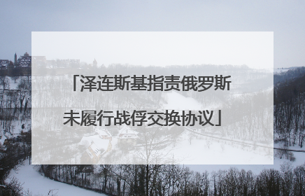 泽连斯基指责俄罗斯未履行战俘交换协议