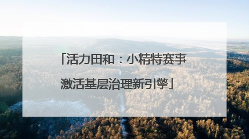 活力田和：小精特赛事激活基层治理新引擎