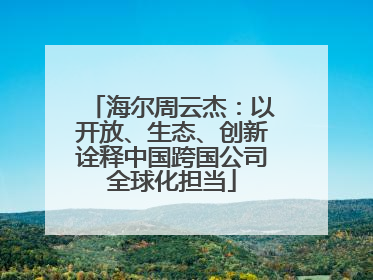 海尔周云杰：以开放、生态、创新诠释中国跨国公司全球化担当