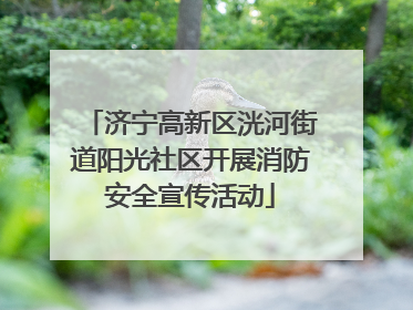 济宁高新区洸河街道阳光社区开展消防安全宣传活动