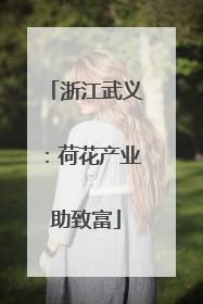 浙江武义：荷花产业助致富