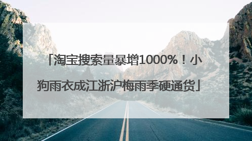淘宝搜索量暴增1000%！小狗雨衣成江浙沪梅雨季硬通货