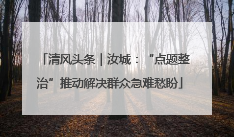 清风头条｜汝城：“点题整治”推动解决群众急难愁盼