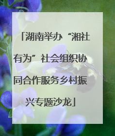 湖南举办“湘社有为”社会组织协同合作服务乡村振兴专题沙龙