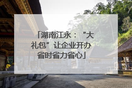 湖南江永：“大礼包”让企业开办省时省力省心