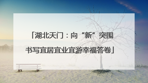 湖北天门：向“新”突围 书写宜居宜业宜游幸福答卷