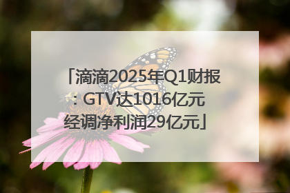 滴滴2025年Q1财报：GTV达1016亿元 经调净利润29亿元