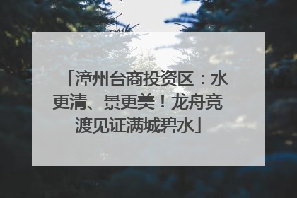 漳州台商投资区：水更清、景更美！龙舟竞渡见证满城碧水