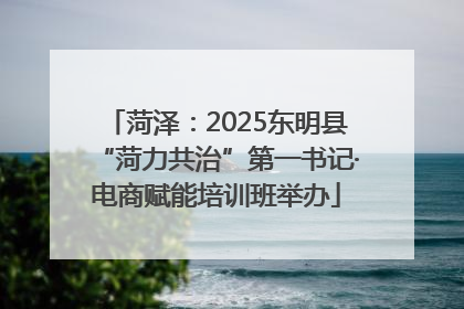 菏泽：2025东明县“菏力共治”第一书记·电商赋能培训班举办