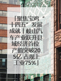 聚焦宝鸡“十四五”发展成就丨岐山汽车产业跃升县域经济首位 产值突破205亿 占规上工业75%